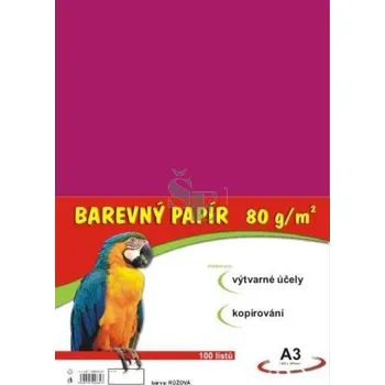 Barevný papír Barevný papír A3/100/80g růžový, Stepa