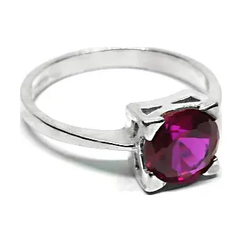 Prsten Stříbrný prsten zirkon rubín - T1269 (Stříbrný prsten se zirkonem rubínem)