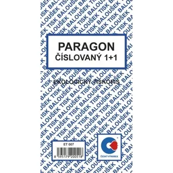 Tiskopis Paragon číslovaný nepropisující