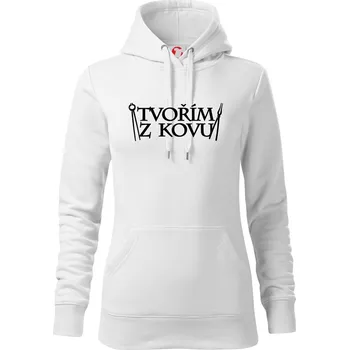 Dámská mikina Tvořím z kovu - Mikina dámská Cape s kapucí - 2XL ( Bílá )