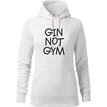Dámská mikina Gin not Gym - Mikina dámská Cape s kapucí - L ( Bílá )