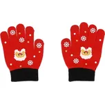 Dětské rukavice na mobilní telefon Santa Claus červené (Dětské dotykové rukavice na mobil)