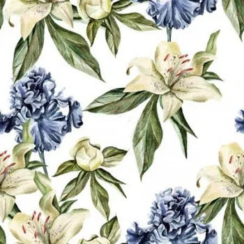 Impregnovaná látka kočárkovina, provence, kosatce, látka, metráž