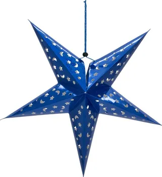 Vánoční dekorace EuroPalms Star Lantern papírová hvězda 50 cm modrá