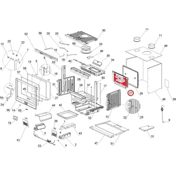 Krbová kamna La Nordica - náhradní litinová zadní vyzdívka Inserto 70