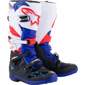 Moto obuv Motokrosové boty ALPINESTARS TECH 7 černá/modrá/červená/bílá