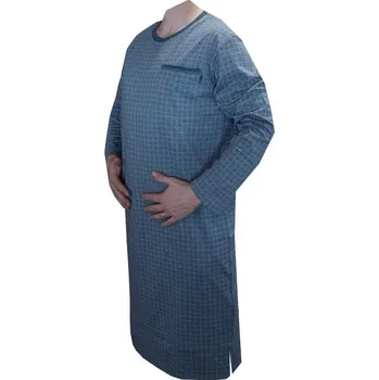 Pánská noční košile xcena Pánská noční košile šedá dlouhý rukáv Velikost: XXXXXL