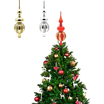 Vánoční ozdoba Špička na stromeček 32x10cm stříbrná