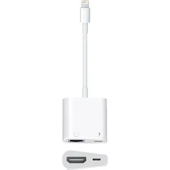 Video kabel Přepojka / adaptér Lightning na HDMI + Lightning pro Apple iPhone / iPad - HD provedení - 10cm - bílá