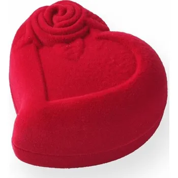 Dárková krabička Dárková krabička - semišové červené srdce s růží