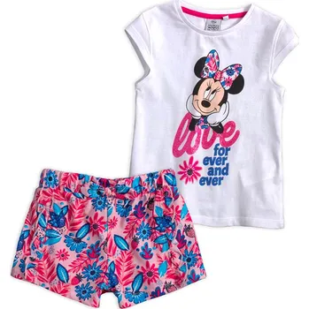 Dívčí tričko SUN CITY Dívčí tričko kraťasy komplet Minnie Mouse Love bílý Velikost: 116 (6 let)