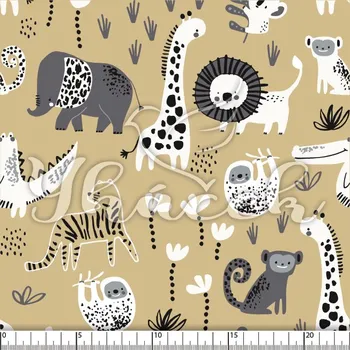 Fleece antipiling, Malované safari na béžové