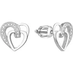 Beneto Stříbrné srdíčkové náušnice AGUP1527S + 2 měsíce na vrácení zboží