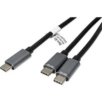 Datový kabel ROLINE Napájecí kabel USB C, USB C - 2x USB C, 100W, černý, 1,85 m - 11.02.8308