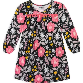 Dívčí šaty Dívčí šaty NANAI KVĚTY neon Velikost: 128