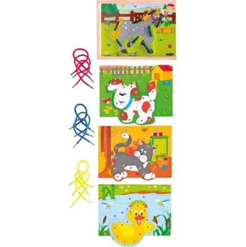 Dětské navlékací korálky Prošívací krabička se zvířátky