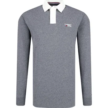 Pánské tričko Tommy Jeans Polokošile TJM ESSENTIAL RUGBY | Barva:šedý | Velikost:M
