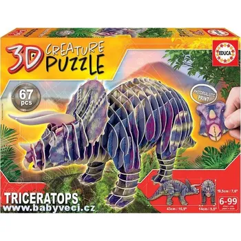 Puzzle dinosaurus Triceratops 3D Creature Educa > varianta triceratops
