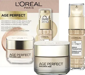 Kosmetická sada L'Oréal Paris Age Perfect dárková sada denní krém 50 ml + make-up 30 ml 230 Golden Vanilla