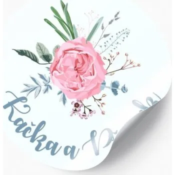 Svatební dekorace Svatební nálepka růžová růže