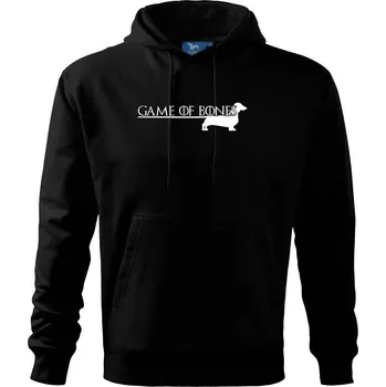 Pánská mikina Jezevčík Game of bones - Mikina pánská Cape s kapucí - 5XL ( Černá )
