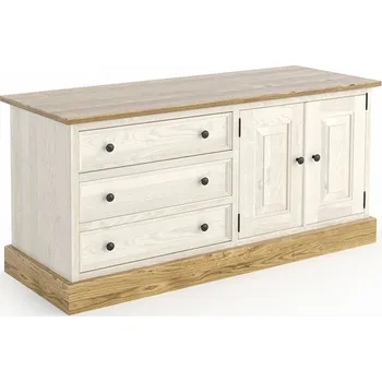 Šatní skříň TV stolek z masivu TOSKANIA Barevné provedení: Bílá - přírodní