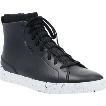 Pánská obuv HUGO Kůžoné plátěné tenisky Zero_Hito | Barva:černý | Velikost:40