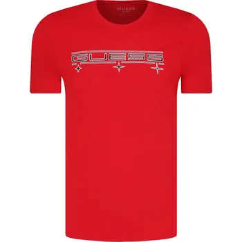 GUESS JEANS Tričko STARRED | Barva:červený | Velikost:S