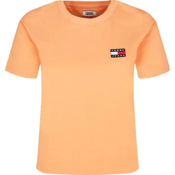 Dámská halenka Tommy Jeans Tričko BADGE | Barva:broskvová | Velikost:XS