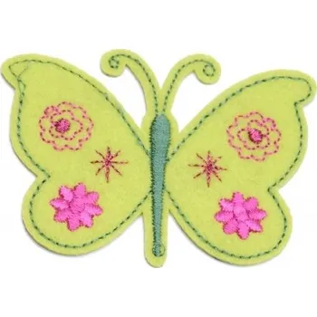 Nášivka Nažehlovačka motýlek 5,5 x 7 cm, barva Zelená sv.