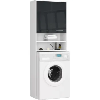 Koupelnový nábytek Koupelnová skříňka nad pračku Fin bílá/grafitová lesk
