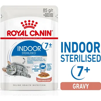 Krmivo pro kočku ROYAL CANIN INDOOR 7+ Sterilised v omáčce, kapsičky pro domácí kočky od 7 let 12 × 85 g