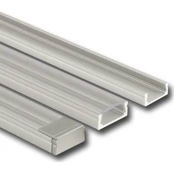 LED osvětlení profil AL přisazený PG ML-761.003.02.2 čirý difuzor, délka 2m, 15x7mm