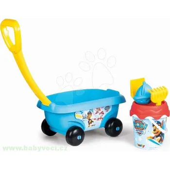 Hračka na písek Dětsky vozík na tahání Smoby s kbelíkem paw patrol tlapková patrola > varianta paw patrol