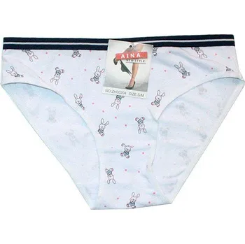 Dámské oblečení Dámské kalhotky do boků motiv zajíčci ZH00204 bílé