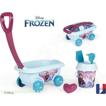 Hračka na písek Dětsky vozík na tahání Smoby s kbelíkem ledové království > varianta frozen