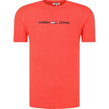 Pánské oblečení Tommy Jeans Tričko TJM SMALL LOGO | Barva:červený | Velikost:XL