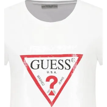 Dámské tričko GUESS JEANS Tričko SHINY | Barva:bílý | Velikost:XS