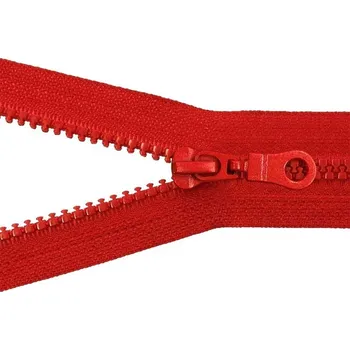 Zip kostkový 5 mm 65 cm dělitelný Červený