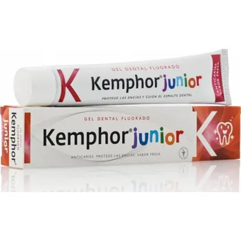 zubní pasta Kemphor Junior, gelová zubní pasta pro děti s jahodovou příchutí 75 ml