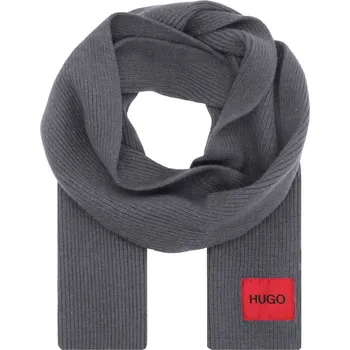 HUGO Vlněný šála Zaff 3 | Barva:šedý | Velikost:OS