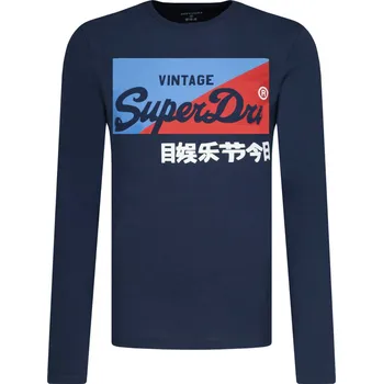 Oblečení a móda Superdry Tričko s dlouhým rukávem VL O PRIMARY | Barva:tmavě modrá | Velikost:S