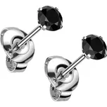 Titanové náušnice s černým zirkonem 4 mm