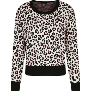Dámské oblečení DKNY Svetr LEOPARD | Barva:bílý | Velikost:L