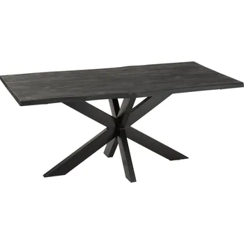 Jídelní stůl Černý mangový jídelní stůl J-line Gary 200 x 90 cm