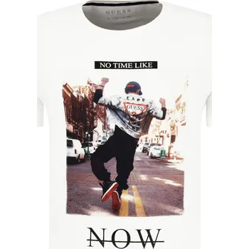 Pánské tričko GUESS JEANS Tričko EASY GO | Barva:bílý | Velikost:L