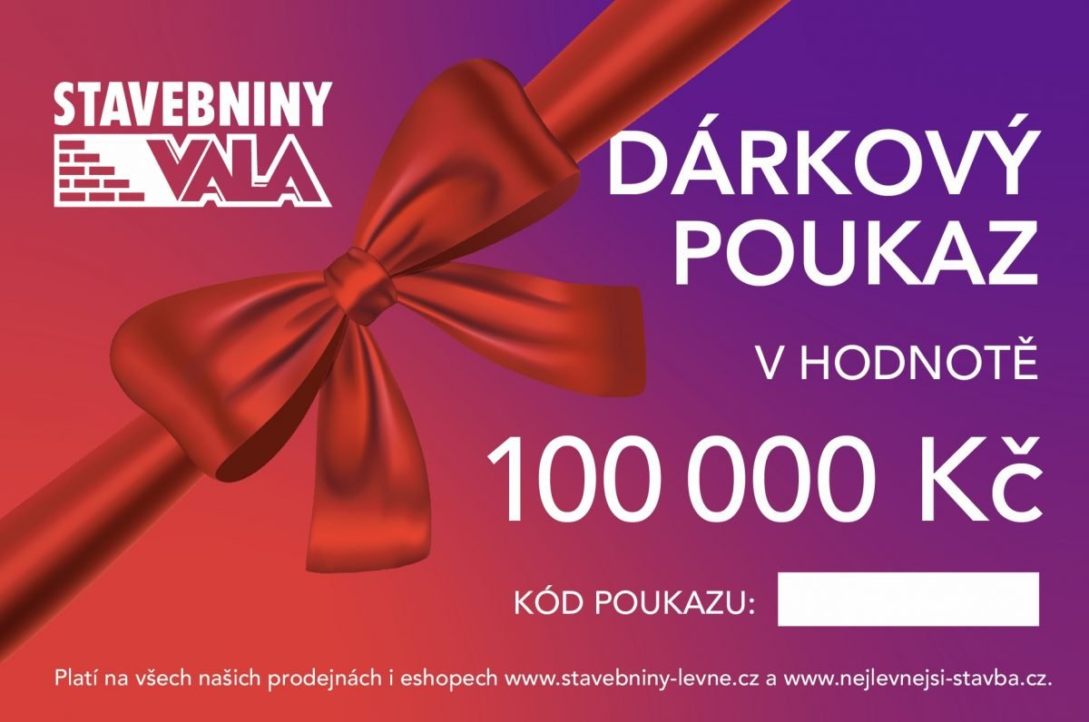Dárkový Poukaz v hodnotě 100 000 Kč