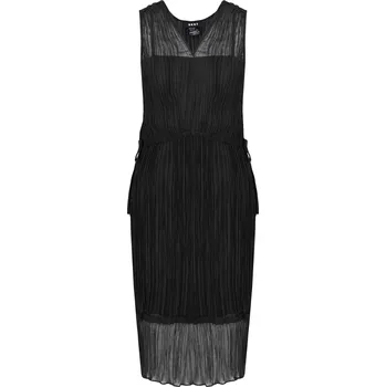 Dámské šaty DKNY Šaty SLVLS PLEATED WRAP D | Barva:černý | Velikost:38