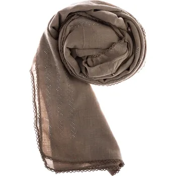 Šátek Dámský šátek 90 x 175 cm ozdobné proužky - béžový