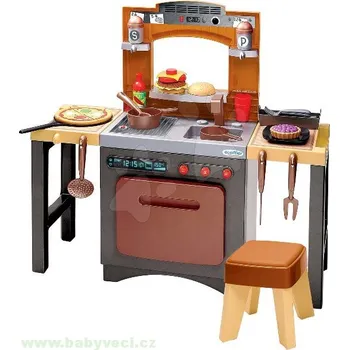 Dětská kuchyňka Kuchyňka s gril pizzou Pizzeria Écoiffier oboustranná se židlí > varianta pizza2v1